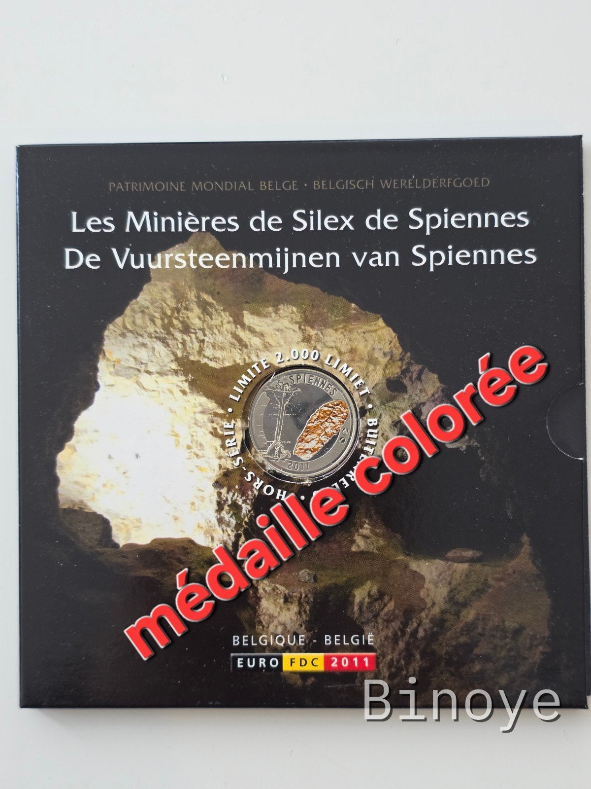 Belgique Série FDC 2011 spiennes  - médaille colorée, Timbres & Monnaies, Enlèvement ou Envoi, Belgique, Série