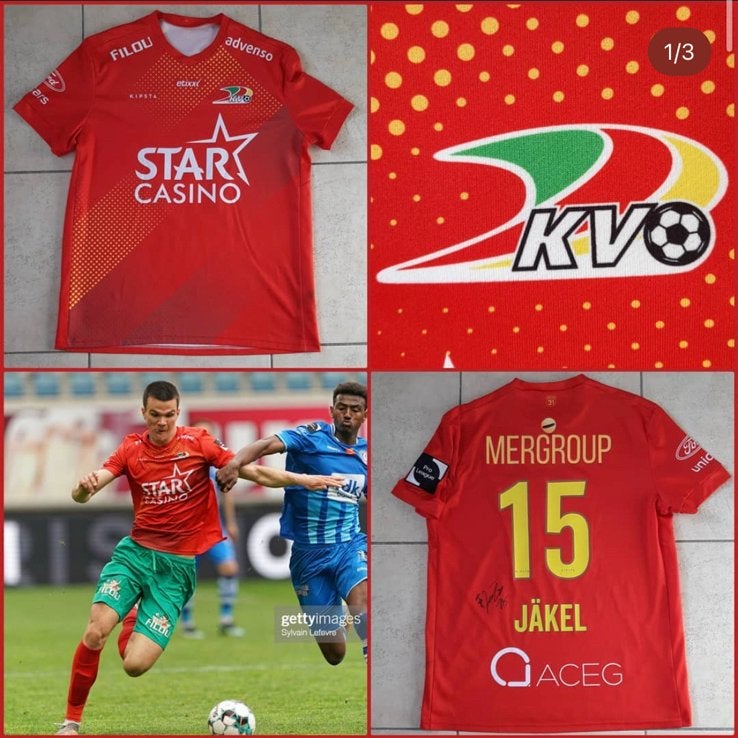 Matchworn Shirt Freddy Jakel KV Oostende, Enlèvement ou Envoi, Maillot