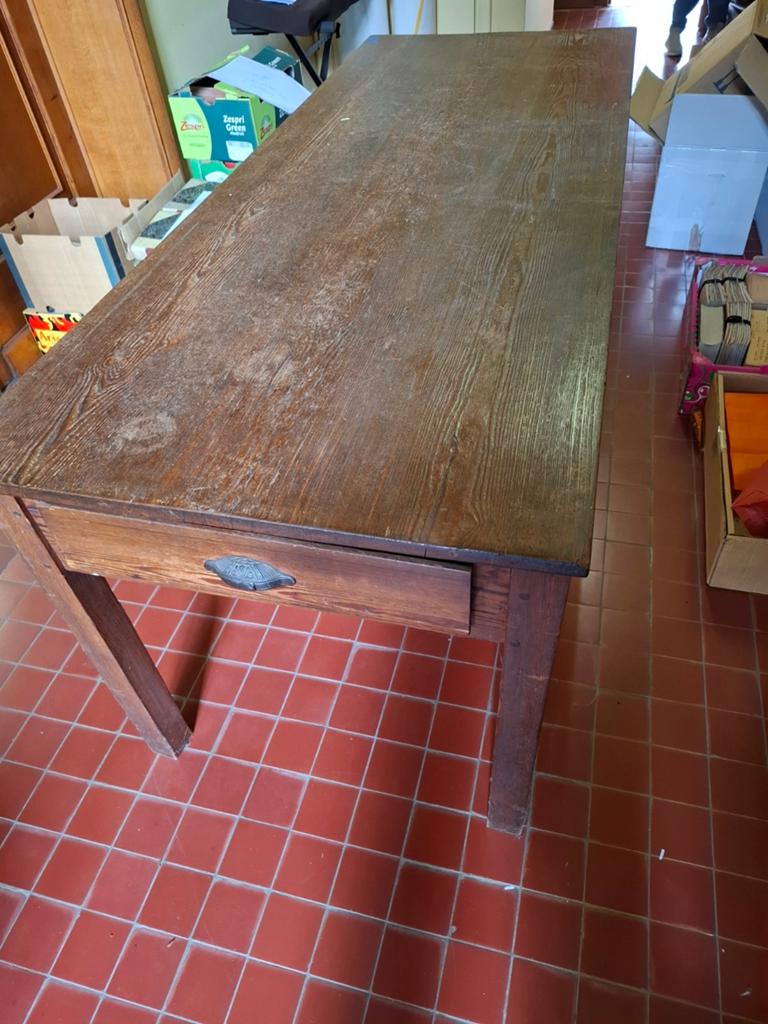 Grande table de ferme rustique ancienne en bois massif, Ophalen, Inconnu, Inconnu, Inconnu