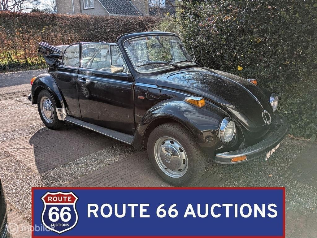 Volkswagen Beetle Cabriolet | 1978 | Route 66 Auctions, Auto's, Oldtimers, Volkswagen, Zwart, Bedrijf, Handgeschakeld
