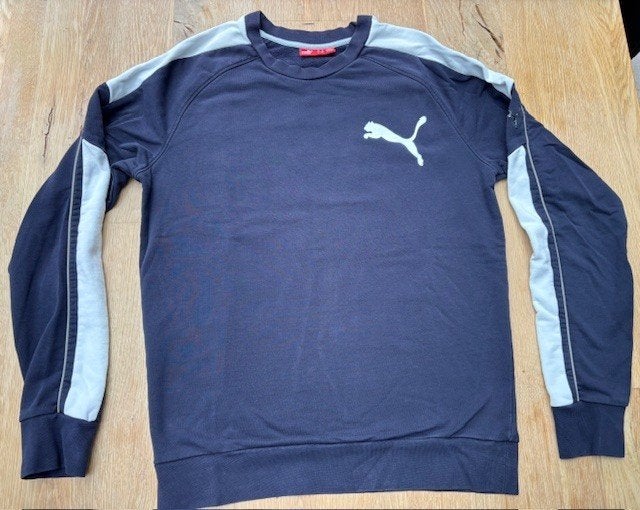 PUMA Marineblauwe Sweater (M) met ronde hals, Kleding | Heren, Truien en Vesten, Gedragen, Maat 48/50 (M), Blauw, Ophalen of Verzenden