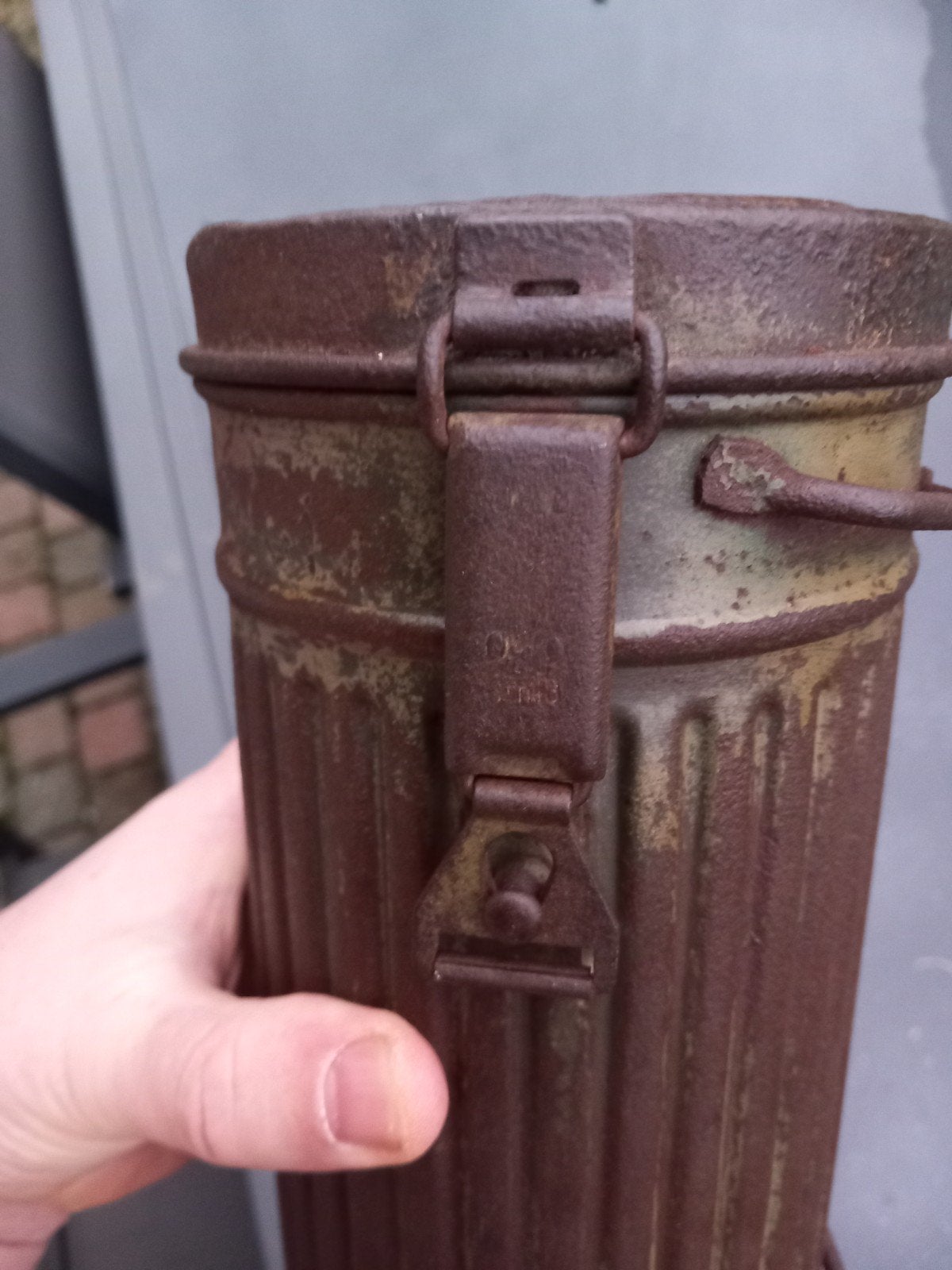 Étui pour masque à gaz camouflé allemand WW2, original, Collections, Objets militaires | Seconde Guerre mondiale, Envoi, Armée de terre