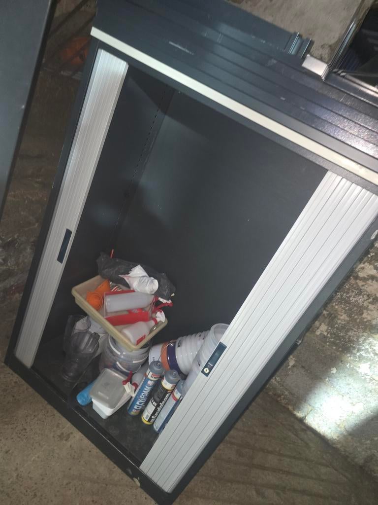 Armoire métallique de bureau avec portes coulissantes + clés, Enlèvement, Métal