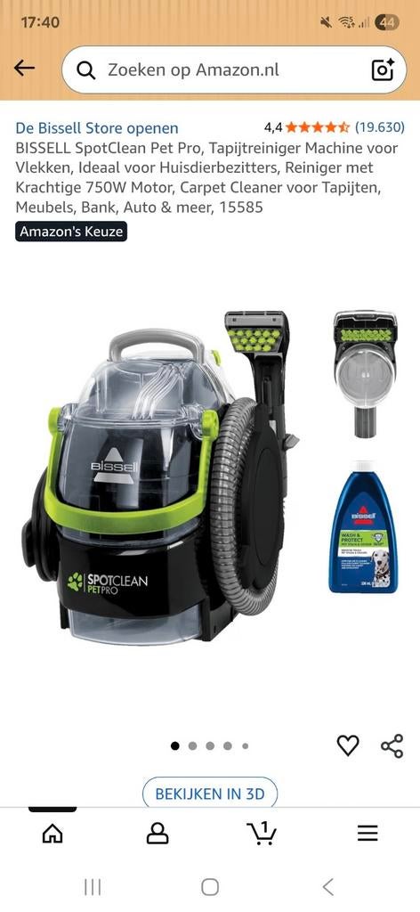 Shampoineuse bissel pour le fauteuil et tapis