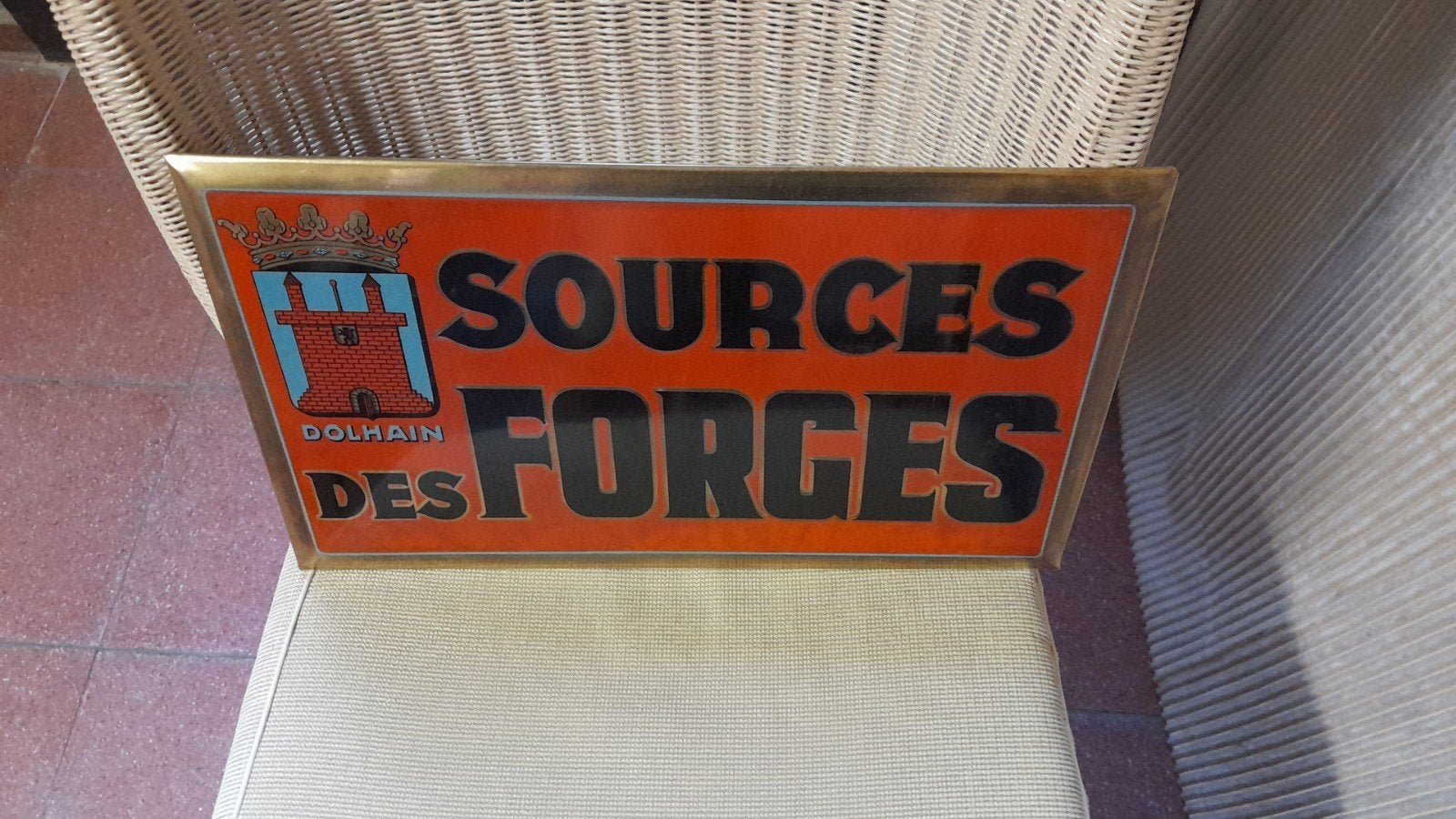 metalen bordje sources des forges, Verzamelen, Ophalen of Verzenden