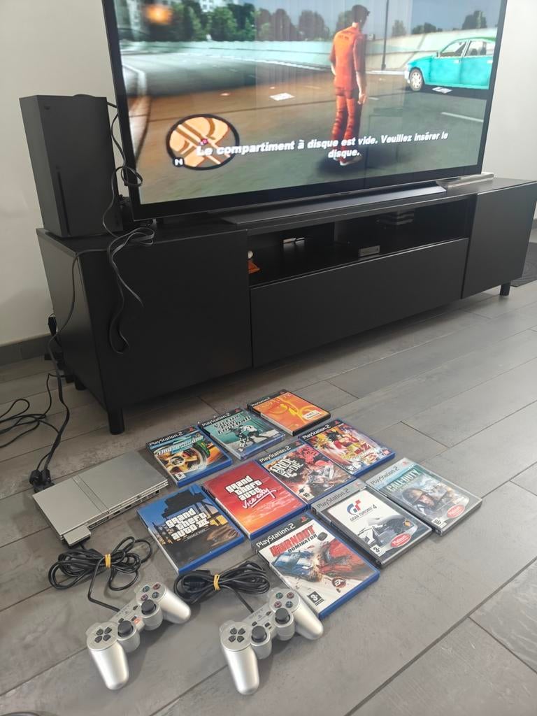 PlayStation 2 avec jeux, Games en Spelcomputers, Spelcomputers | Sony PlayStation 2, Ophalen of Verzenden, Met 2 controllers, Slim