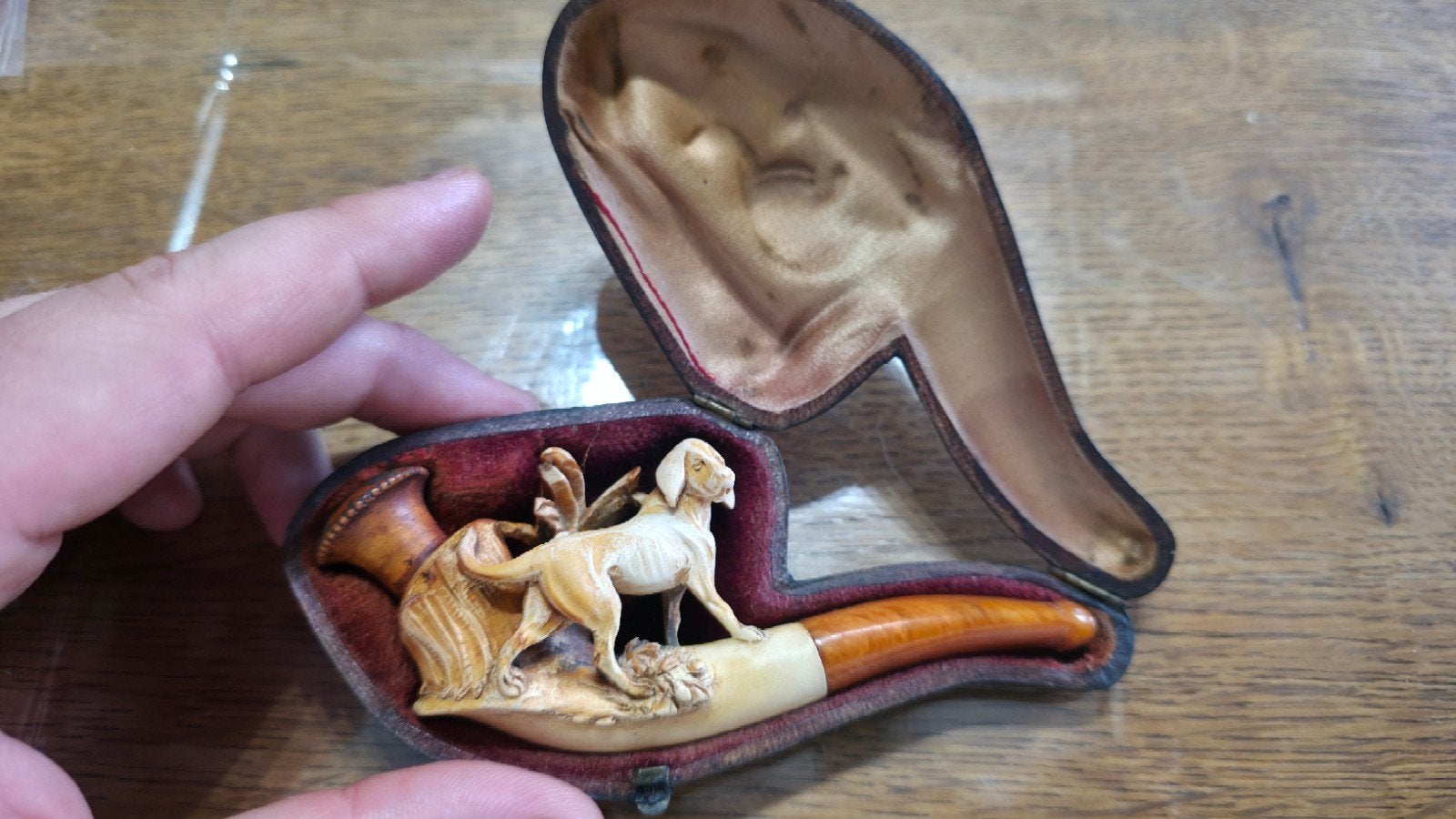 Jachthondenpijp (originele koffer), Antiek en Kunst, Ophalen of Verzenden