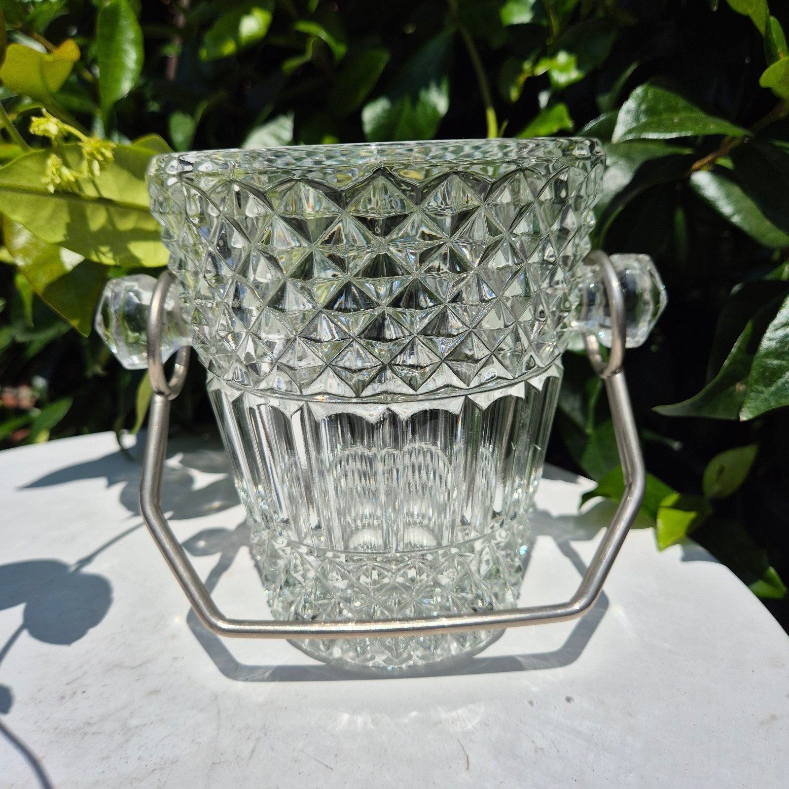 glazen ijsemmer, mooie vintage Franse, Ophalen of Verzenden