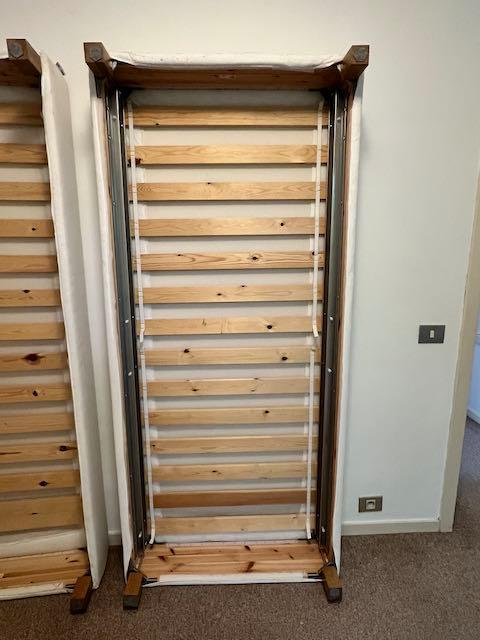 Bedframe - IKEA Espevâr, Ophalen, 90 cm, Eenpersoons, Wit