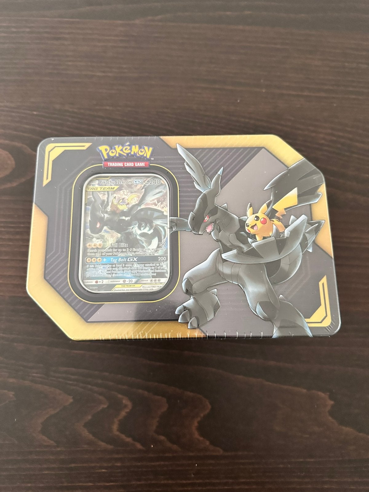 Pikachu & zekrom Gx Tin TEAM UP, Ophalen of Verzenden, Nieuw