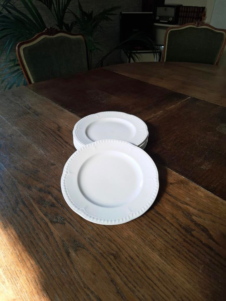 Vintage witte ontbijtborden Churchill - set van 6, Enlèvement ou Envoi