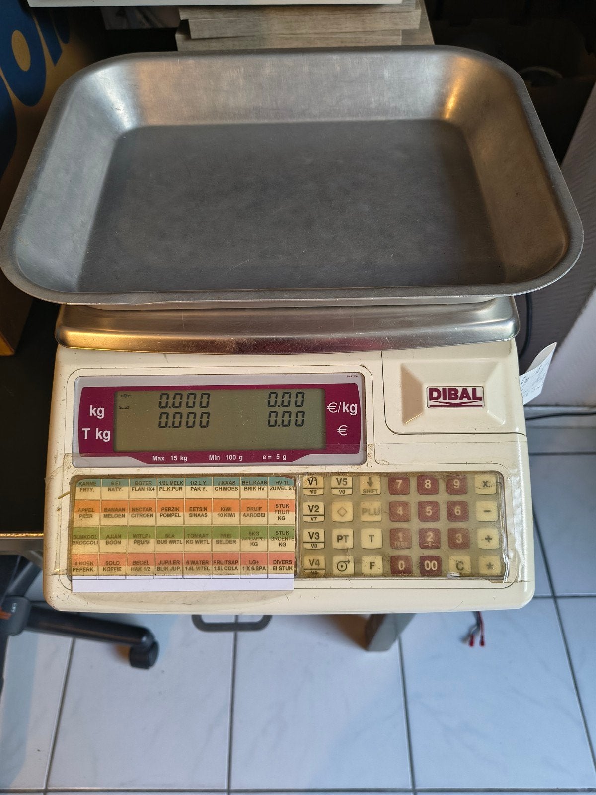 Kassa, weegschaal, met ticket op 12v of 220v Dibal 15kg, Electroménager, Balances, Enlèvement, Balance de magasin, Digital