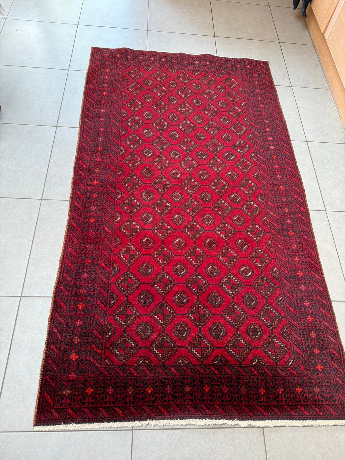 Handgemaakt oosters vloerkleed— 201 x 112 cm — herkomst Iran, Ophalen of Verzenden