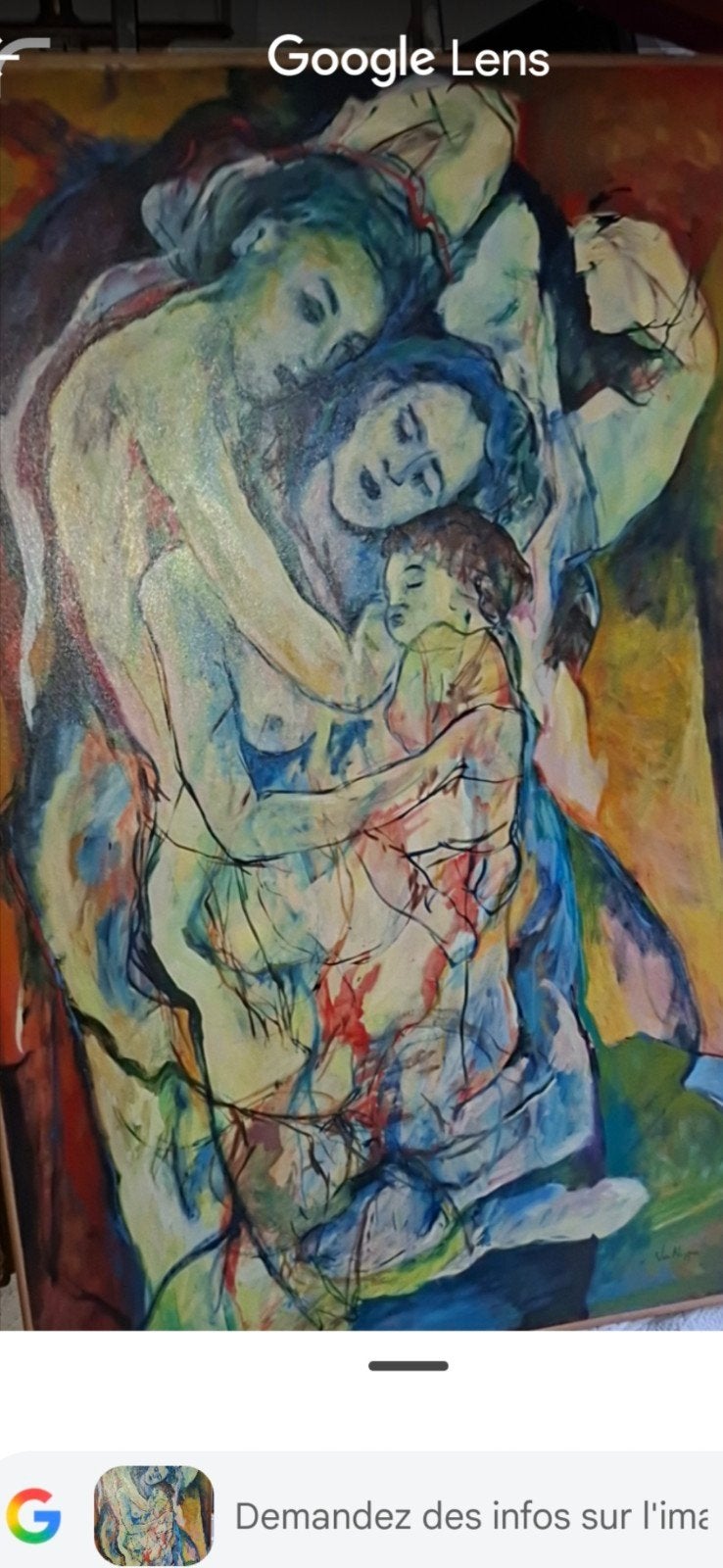 Toile de Marijke Van Neygen peinture abstraite: l'originale, Antiquités & Art, Abstrait, Textile, Peinture à l'huile, Enlèvement ou Envoi