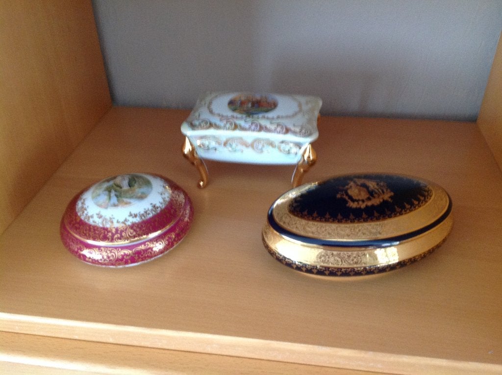 3 porseleinen potjes met deksel  "Limoges France", Antiek en Kunst, Antiek | Porselein, Ophalen of Verzenden