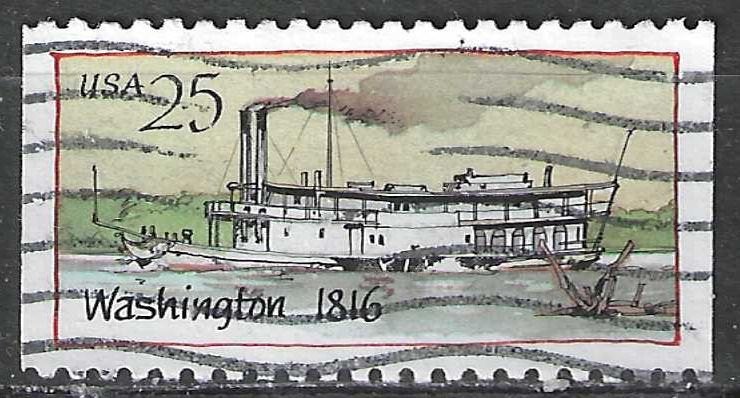 États-Unis 1989 - Yvert 1857 - S/S Washington (1816) (ST), Timbres & Monnaies, Envoi, Affranchi