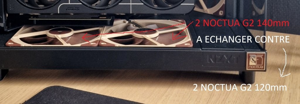 Echange mes 2x 140mm contre 2x 120mm Noctua G2, Enlèvement, Comme neuf, Refroidisseur ordinateur à air