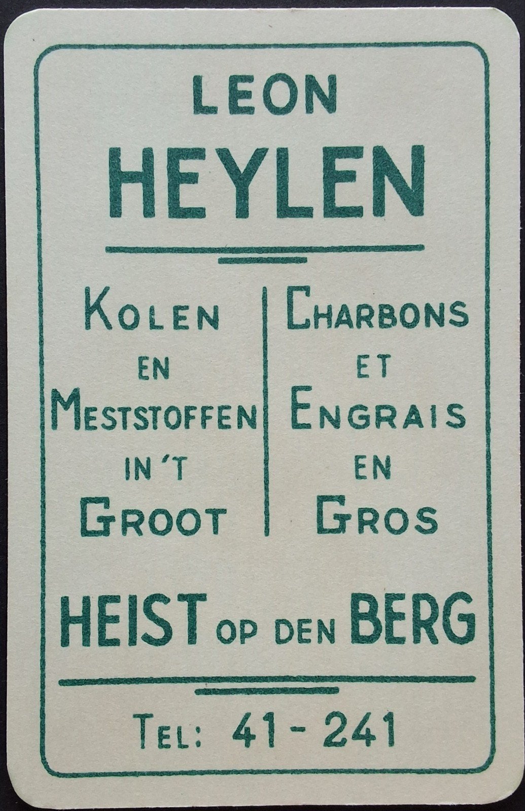 1 Speelkaart  Leon Heylen, Ophalen of Verzenden