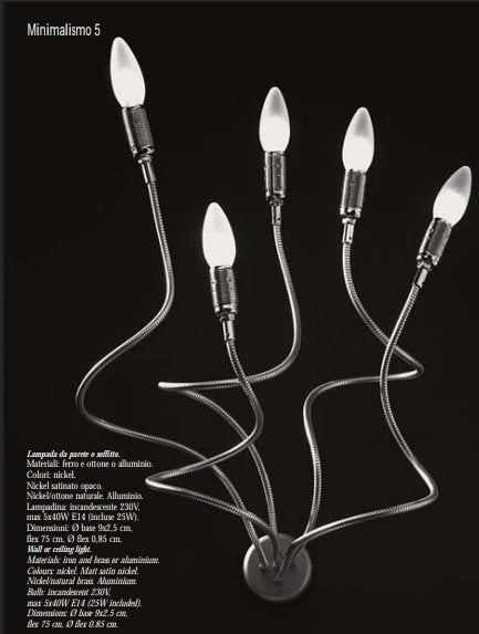Catellani & Smith — Minimalismo 5 — wand-/plafondlamp, Ophalen, Gebruikt, E14 (klein), Overige merken