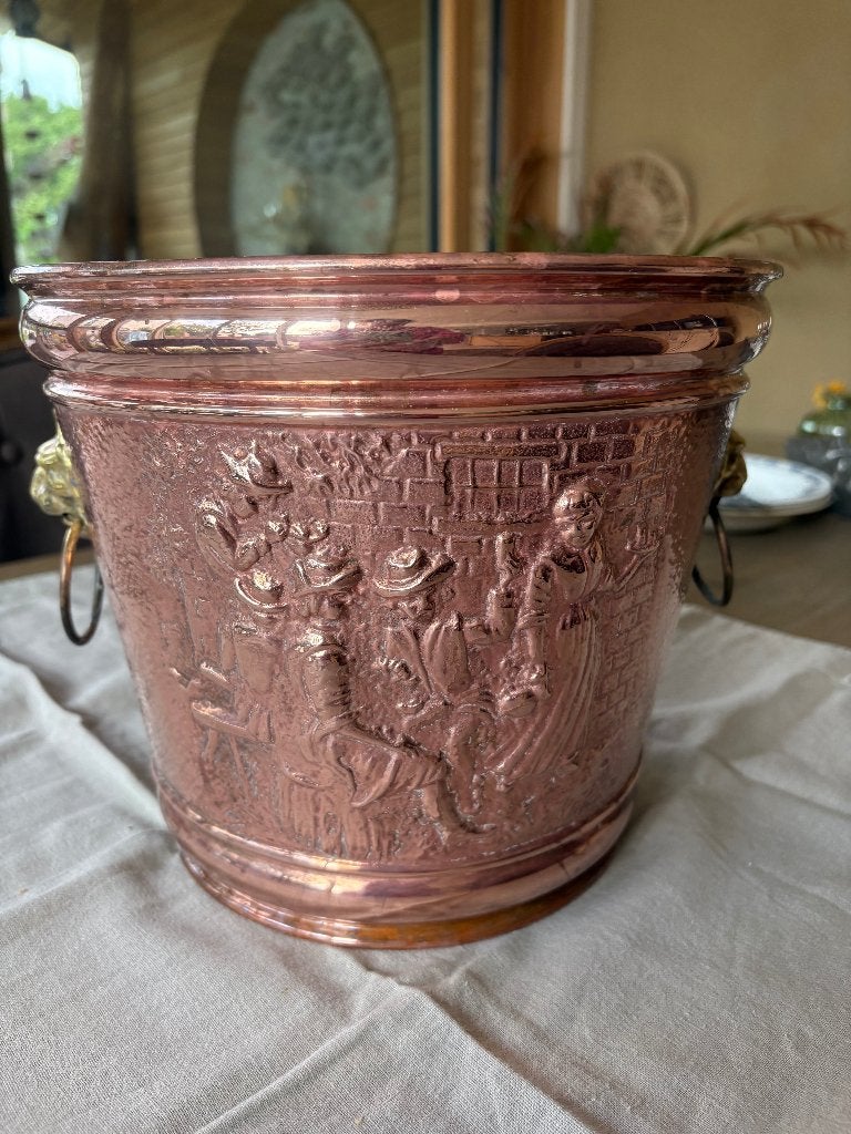 Rood koperen cache pot, Antiek en Kunst, Antiek | Brons en Koper, Ophalen of Verzenden, Koper