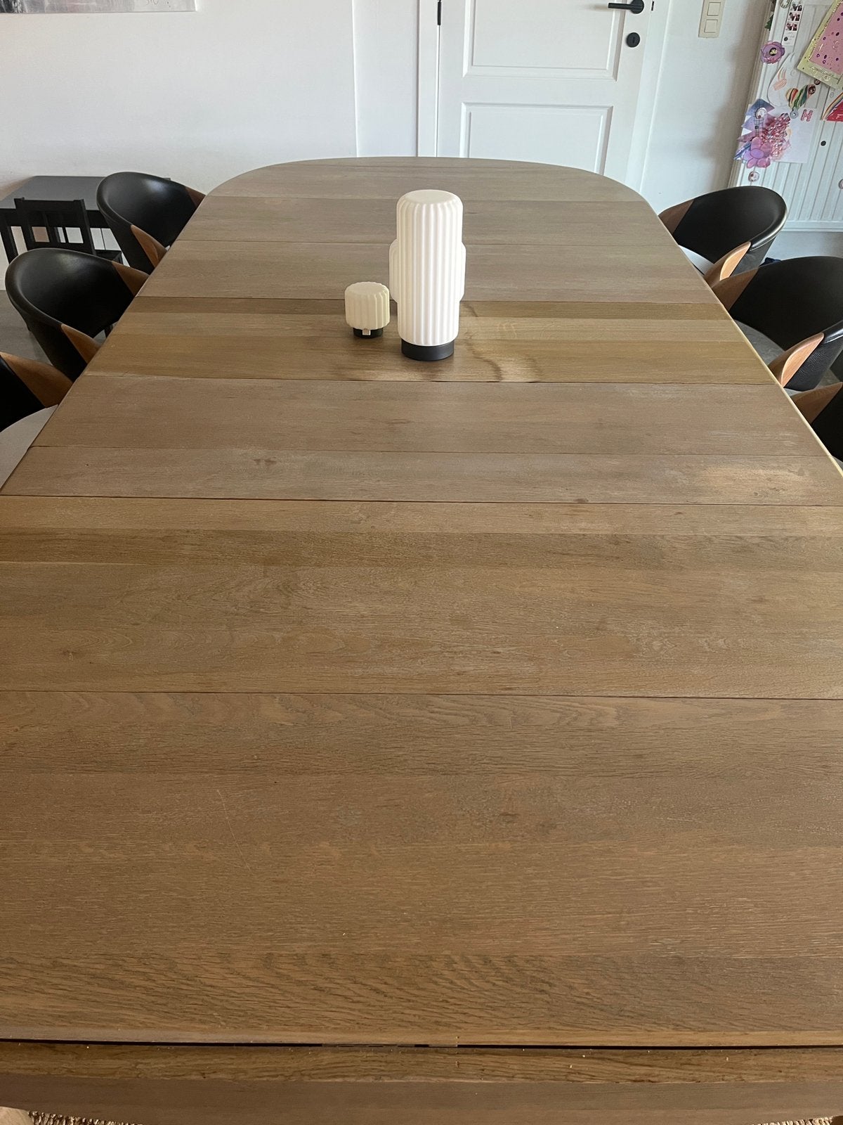 Vol eikenhouten eettafel - tot 3,5 meter uittrekbaar, Huis en Inrichting, Ophalen, Gebruikt, 100 tot 150 cm, Eikenhout