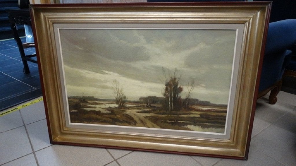 Maurice Sterck (1910-1983) groot heidelandschap, Antiek en Kunst, Ophalen, Doek, Gesigneerd, Landschap