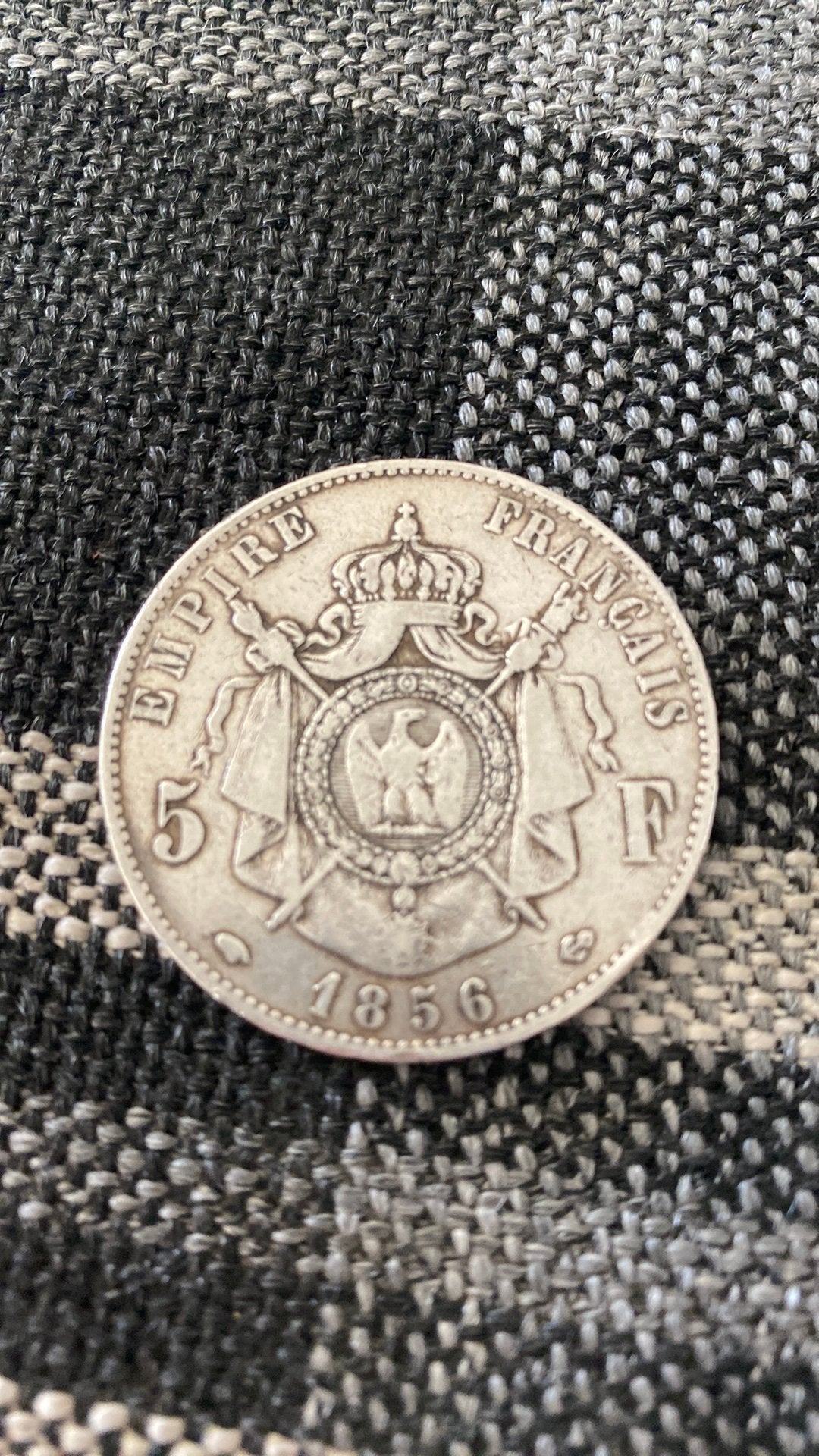 Munt napoleon 3 empereur zilveren 5 franc 1856, Ophalen of Verzenden