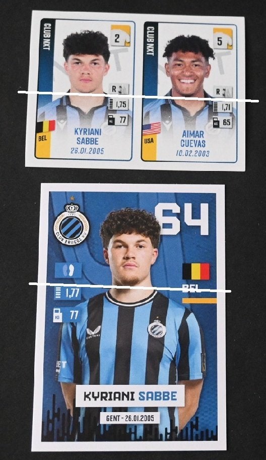 Panini / Club Brugge / Kyriani Sabbe / 2 stuks, Verzamelen, Verzenden, Nieuw, Poster, Plaatje of Sticker