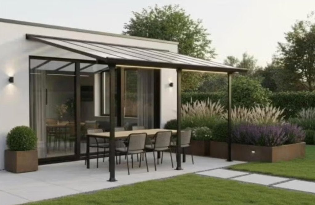 Pergola aluminium 4 x 3 antraciet grijs, Tuin en Terras, Overkappingen, Gebruikt, Ophalen