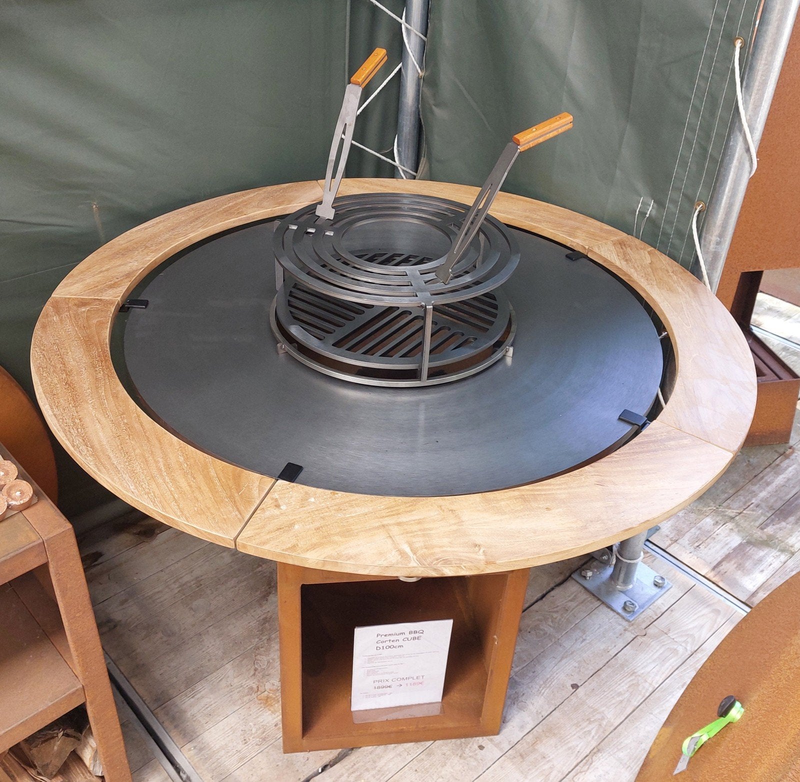 Fire-id Fire Guard Ring 100 in Teak Hout., Tuin en Terras, Ophalen, Nieuw