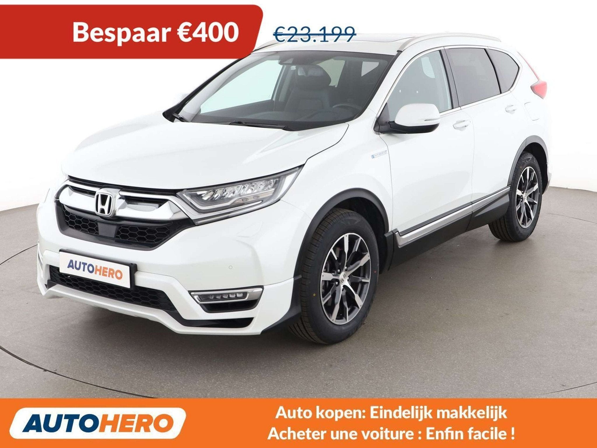 Honda CR-V 2.0 i-MMD Hybrid Executive 4WD (bj 2019), Auto's, Automaat, Gebruikt, Wit, Elektronische parkeerrem