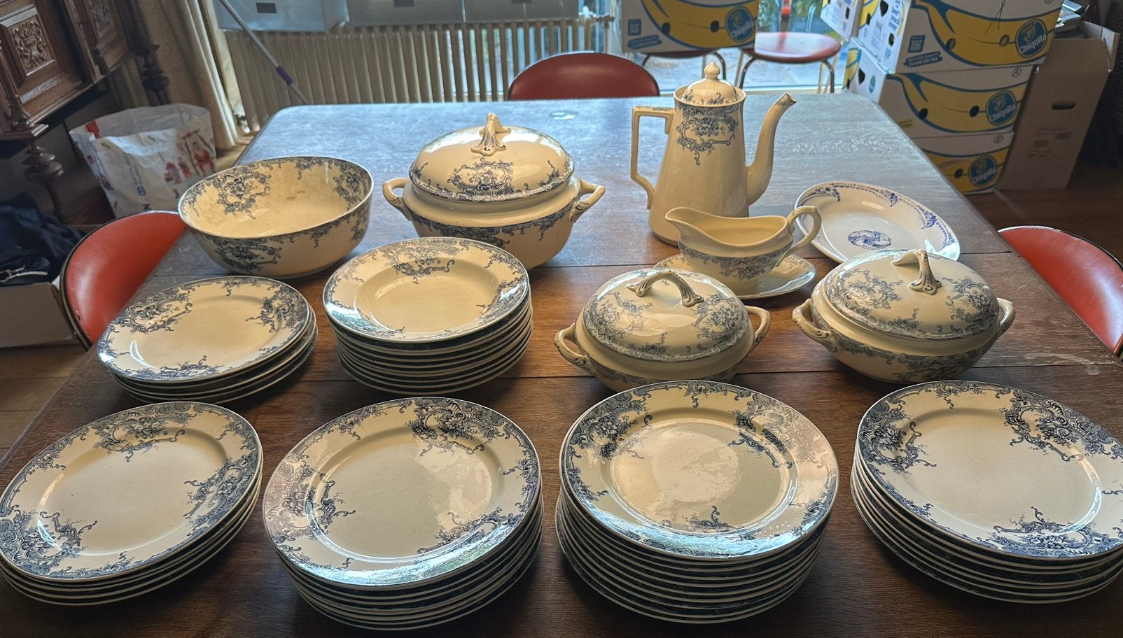 Prachtig compleet BFK Boch Frères Keramis “Dauphin” servies, Antiek en Kunst, Ophalen