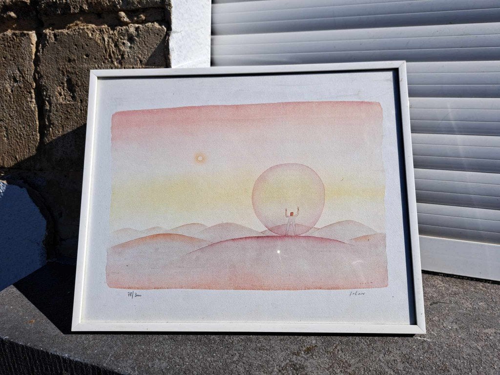 lithographie signe jean michel folon, Ophalen of Verzenden, Lithografie