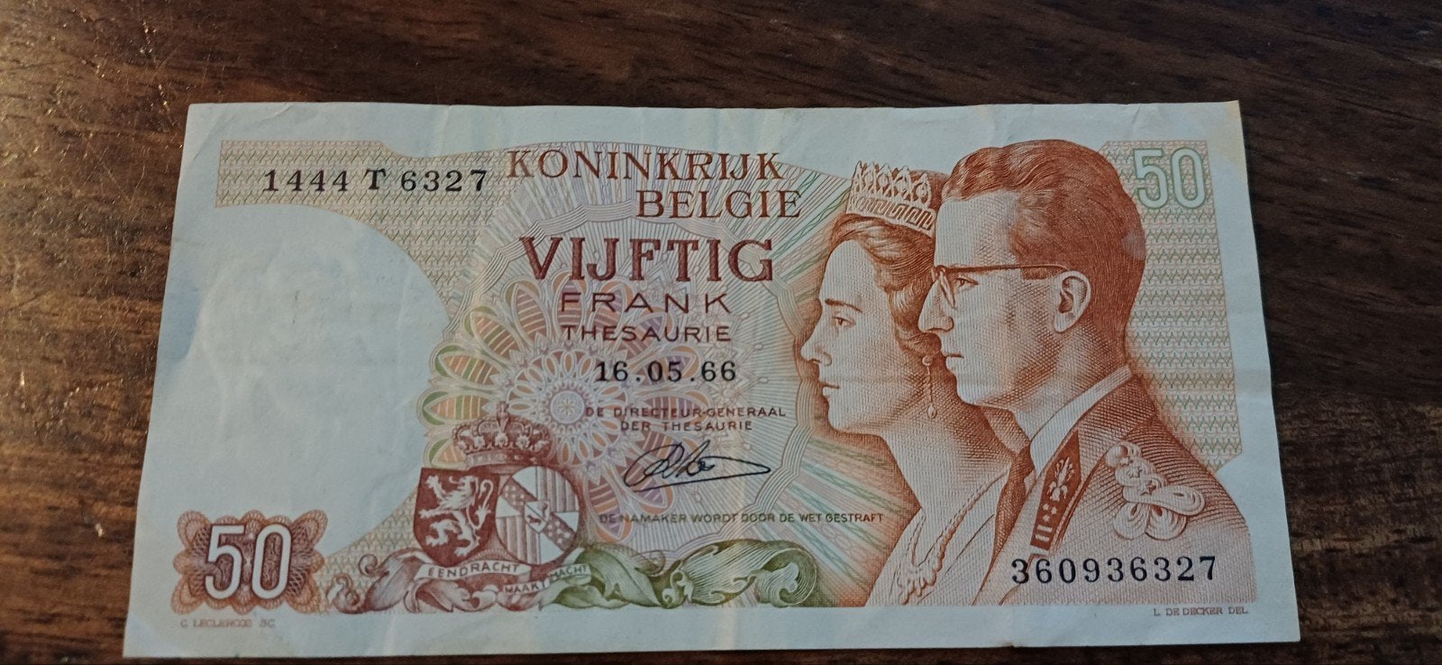 50 BEF note 16 05 66, Enlèvement ou Envoi, Billets en vrac
