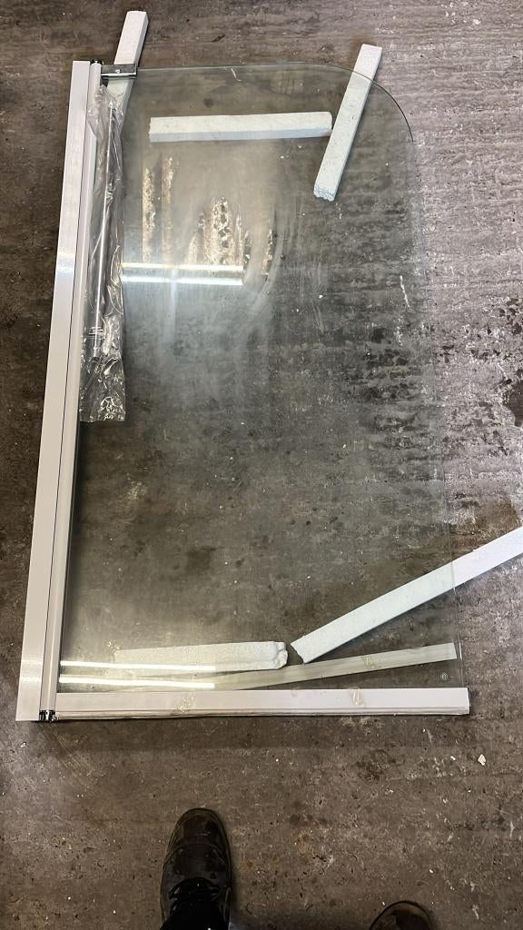 badscherm halfrond glas, Enlèvement, Utilisé, Verre, Baignoire