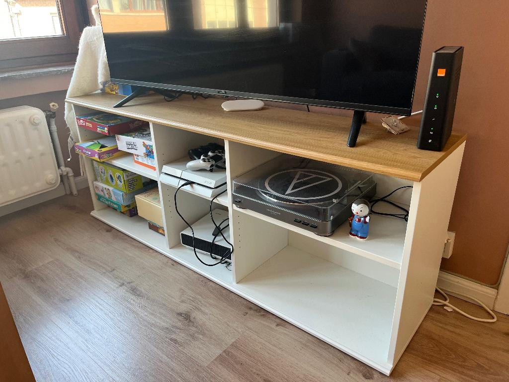 Meuble tv, Ophalen, Overige materialen, 150 tot 200 cm, Zo goed als nieuw