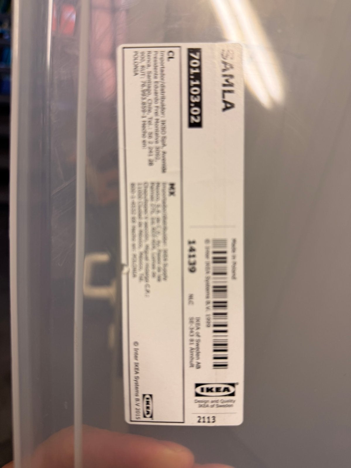Opbergbak 65 l samla ikea, Ophalen, Zo goed als nieuw