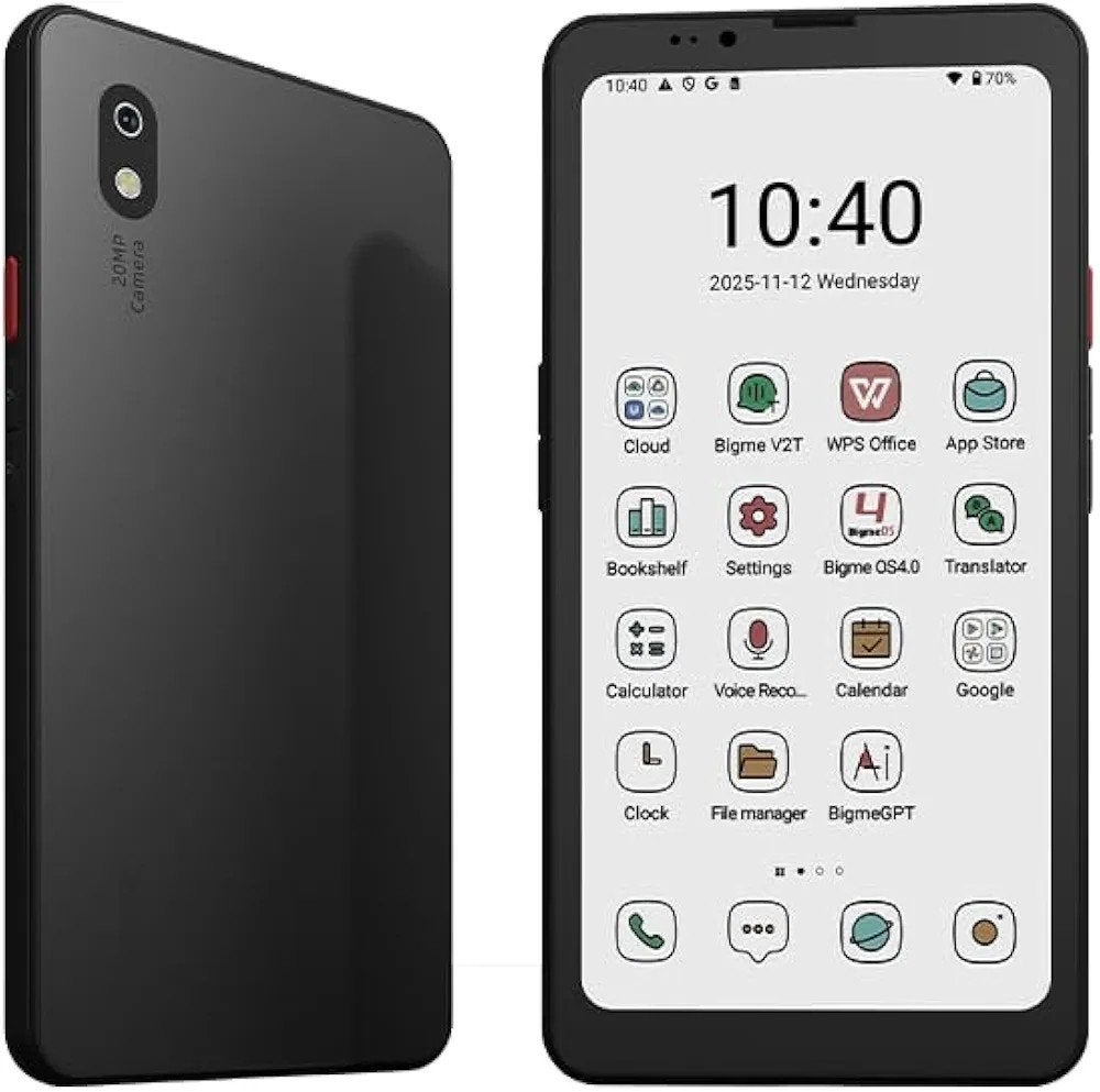 Bigme Hibreak Pro Color 6.13 Inch E-Paper Smartphone, Avec simlock (verrouillage SIM), Classique ou Candybar, Enlèvement, Sans abonnement