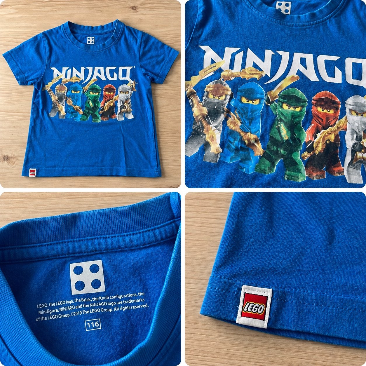 LEGO NINJAGO T-shirt blauw met ninja print – maat 116, Kinderen en Baby's, Ophalen of Verzenden, Zo goed als nieuw, Jongen of Meisje