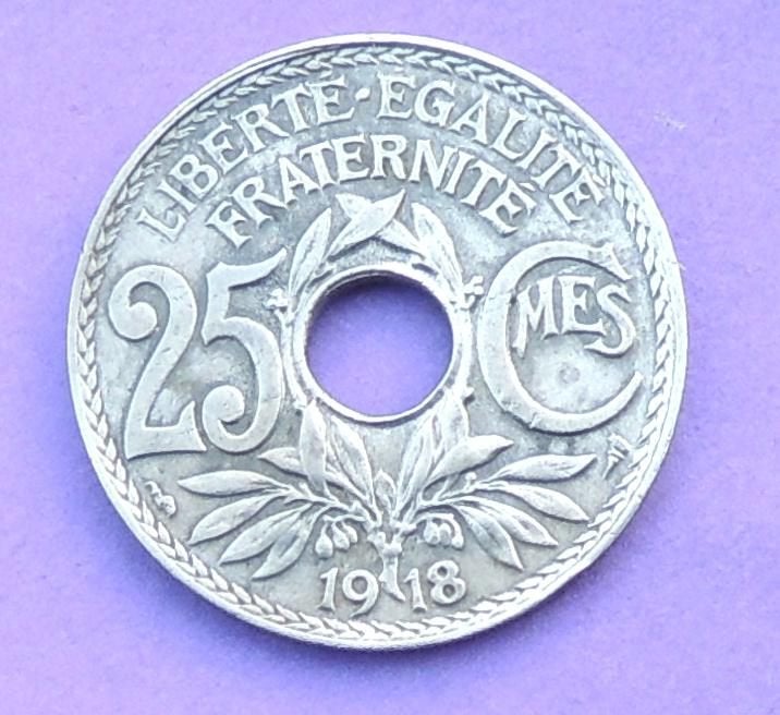 1918 25 centimes Lindauer France, Verzenden, Frankrijk, Losse munt