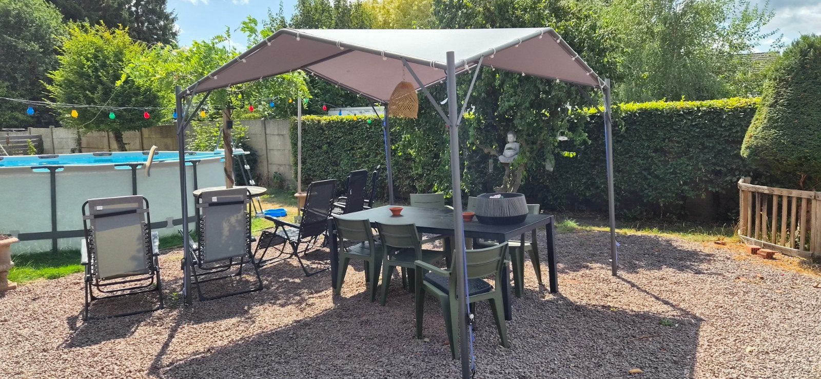 Pavillon de jardin/tente de fête avec 2 toits + ancrage, Enlèvement