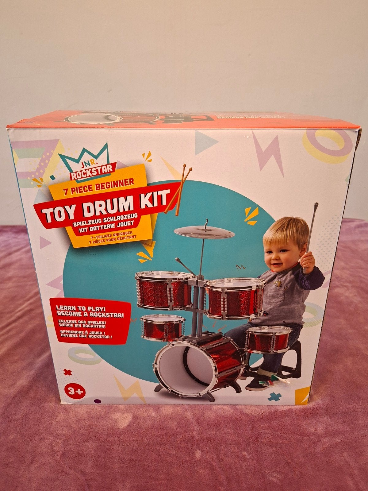 Rockstar Junior 7-delig rood drumstel, Kinderen en Baby's, Speelgoed | Overig
