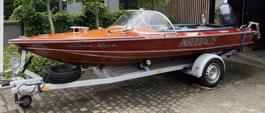 Hors-bord vintage Poncelet 4.65, Sports nautiques & Bateaux, Speedboat, Utilisé, Autres marques, Essence, 70 à 120 ch, Moteur hors-bord