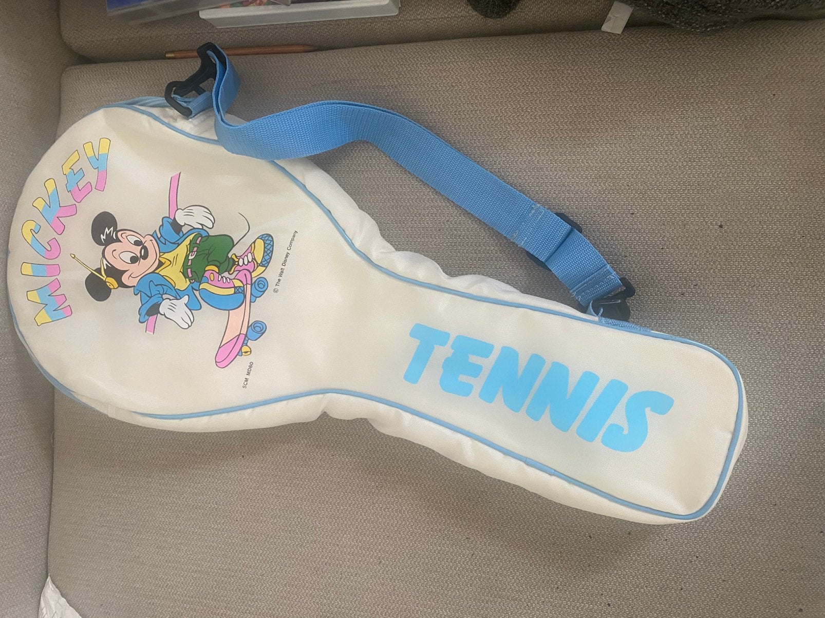 Vintage tennisracket zak Walt Disney Mickey Mouse 80’s nieuw, Verzamelen, Ophalen of Verzenden, Mickey Mouse, Nieuw, Tas, Koffer of Zak