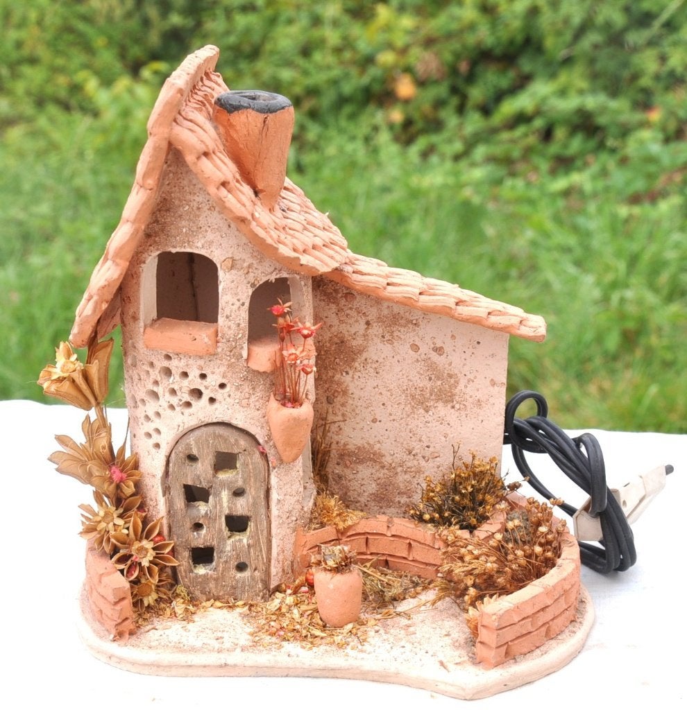 lampe maison provençale en terre cuite, Ophalen of Verzenden