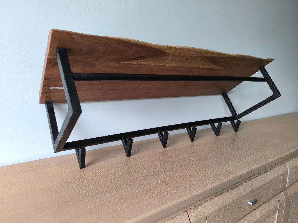 Zijlstra Edge 6H Porte manteau (Solid Acacia), Moins de 100 cm, Portemanteau mural, Comme neuf, Enlèvement