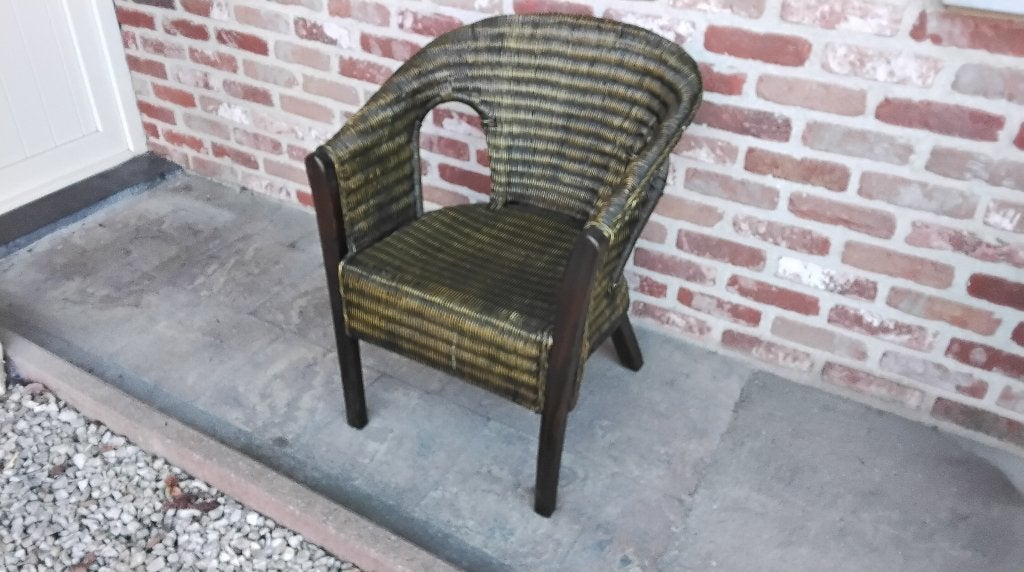 Fauteuil, Huis en Inrichting, Ophalen, Gebruikt, Hout, Rotin