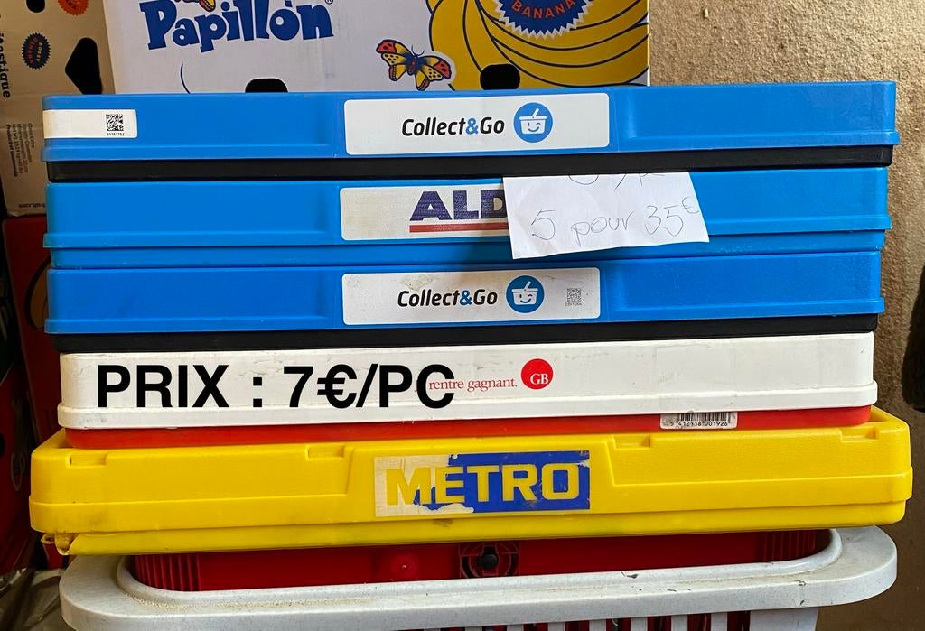 Bakken - dozen pvc 40x60xh15-20-25-30-35 vanaf 6 €/st, Ophalen of Verzenden, Gebruikt