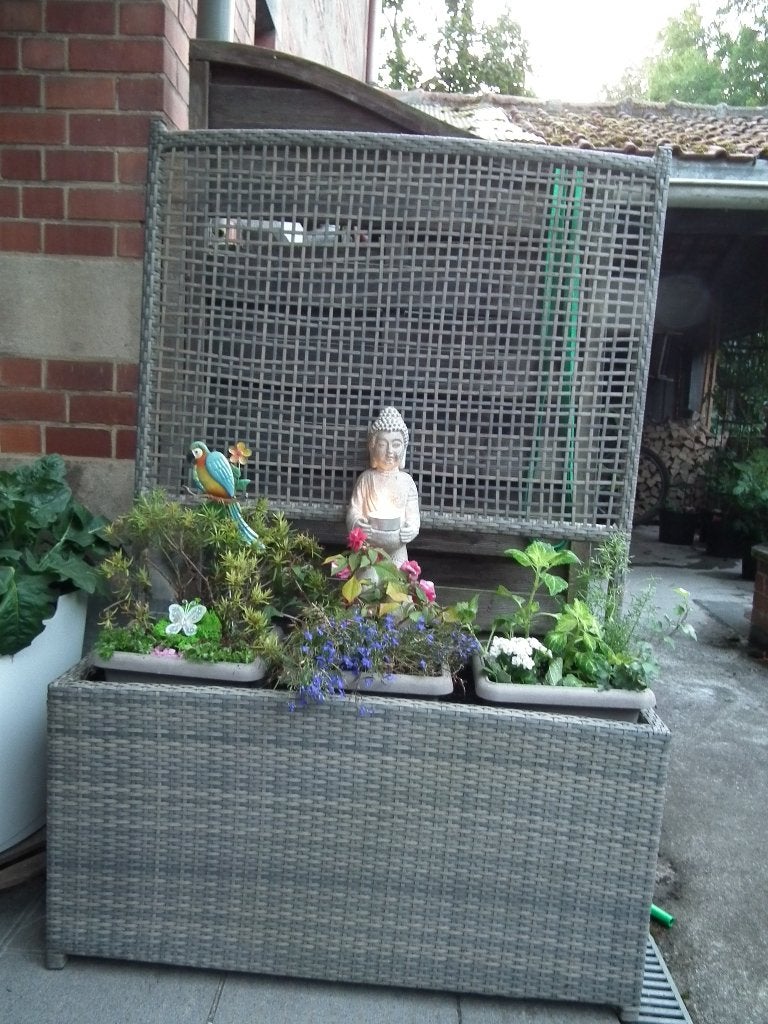Jardinière aspect rotin (longueur 100 / largeur 37/ h 51 cm), Jardin & Terrasse, Enlèvement, Utilisé, 100 cm ou plus, 60 cm ou plus