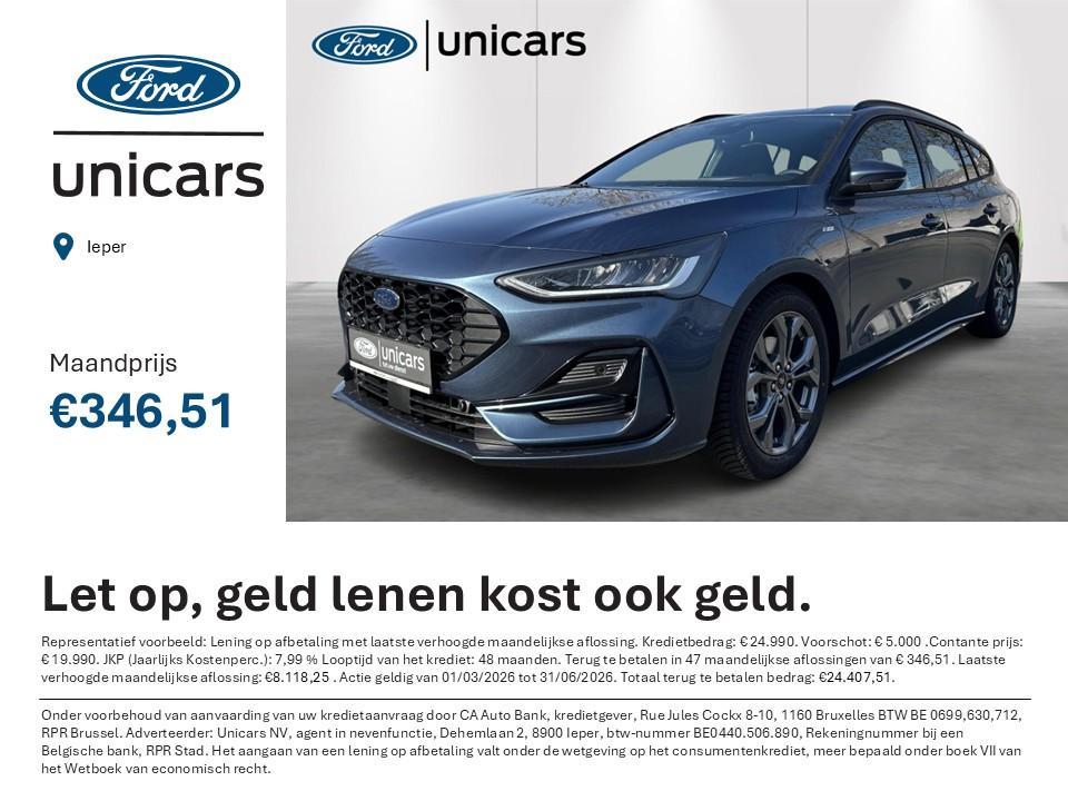 Ford Focus Clipper 1.0i EcoBoost MHEV 92kW ST-Line, Auto's, Stof, Gebruikt, Adaptive Cruise Control, Blauw